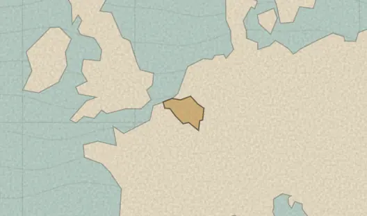 Map of the area covered by the Belgium provinces quiz
