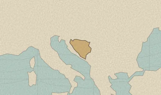 Map of the area covered by the Bosnia and Herzegovina regions quiz