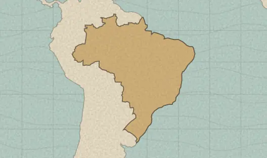 Map of the area covered by the Brazil states quiz