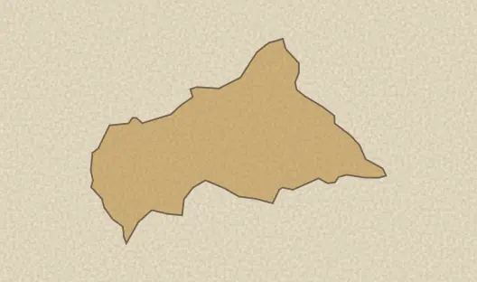 Map of the area covered by the Central African Republic prefectures quiz