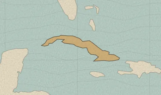 Map of the area covered by the Cuba provinces quiz
