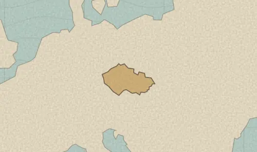 Map of the area covered by the Czech Republic regions quiz