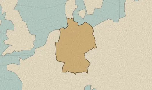 Map of the area covered by the Germany states quiz
