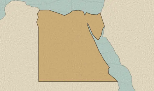 Map of the area covered by the Egypt governorates quiz