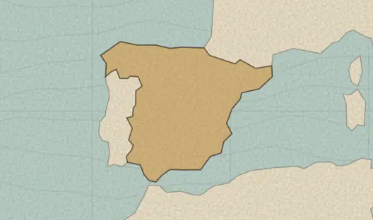 Map of the area covered by the Spain provinces quiz