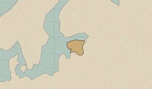 Map of the area covered by the Estonia counties quiz