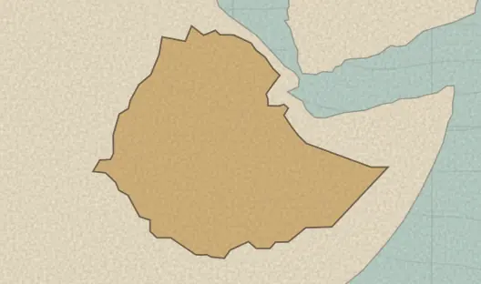 Map of the area covered by the Ethiopia states quiz