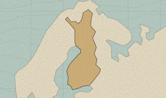 Map of the area covered by the Finland provinces quiz