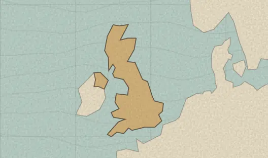 Map of the area covered by the United Kingdom counties and council areas quiz