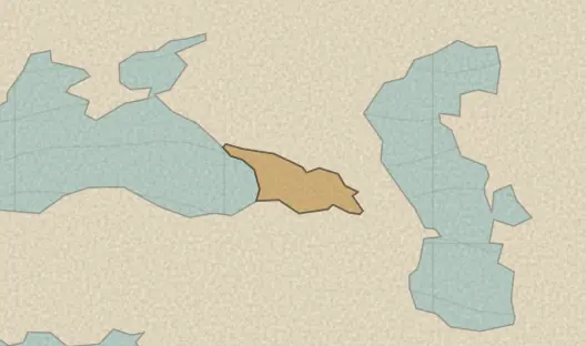Map of the area covered by the Georgia regions quiz