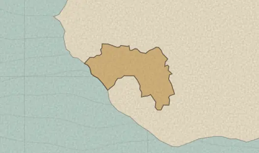 Map of the area covered by the Guinea prefectures quiz