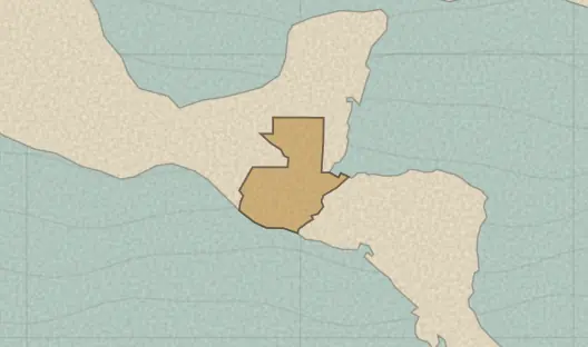 Map of the area covered by the Guatemala departments quiz