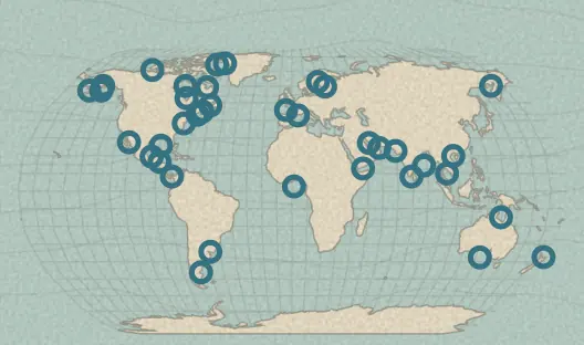 Map of the area covered by the Gulfs and bays quiz