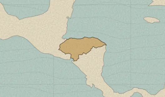 Map of the area covered by the Honduras departments quiz