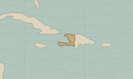 Map of the area covered by the Haiti departments quiz