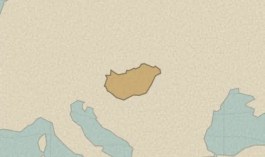 Map of the area covered by the Hungary counties quiz