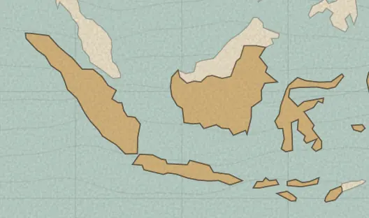 Map of the area covered by the Indonesia provinces quiz