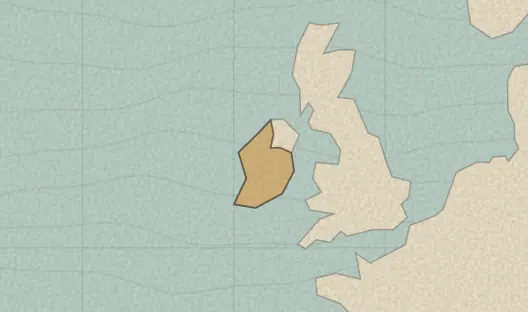 Map of the area covered by the Ireland counties quiz