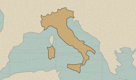 Map of the area covered by the Italy provinces quiz