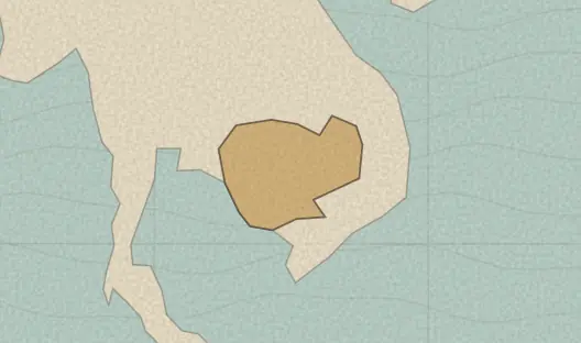 Map of the area covered by the Cambodia provinces quiz