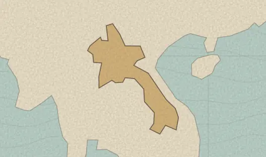 Map of the area covered by the Laos provinces quiz
