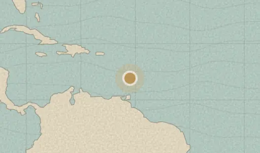 Map of the area covered by the Saint Lucia regions quiz