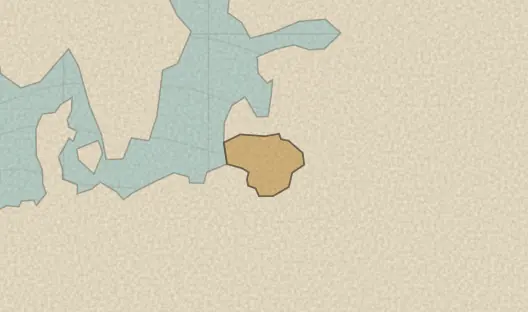 Map of the area covered by the Lithuania counties quiz