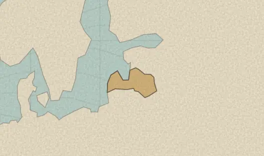 Map of the area covered by the Latvia municipalities quiz