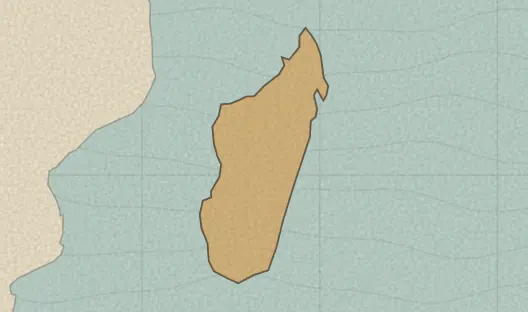 Map of the area covered by the Madagascar provinces quiz