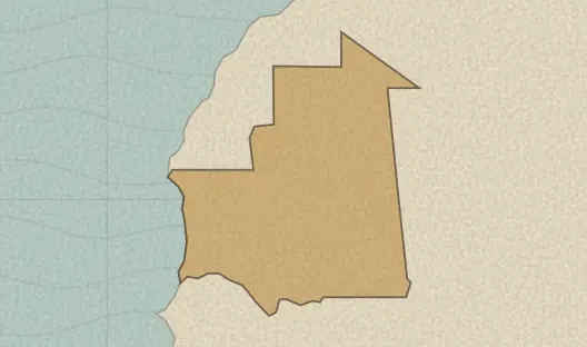 Map of the area covered by the Mauritania regions quiz