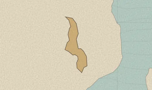 Map of the area covered by the Malawi districts quiz