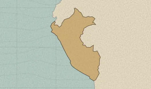 Map of the area covered by the Peru departments quiz