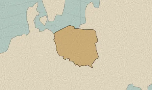 Map of the area covered by the Poland provinces quiz