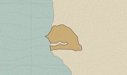 Map of the area covered by the Senegal regions quiz