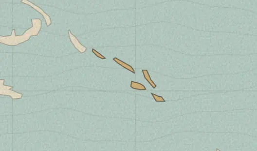 Map of the area covered by the Solomon Islands provinces quiz