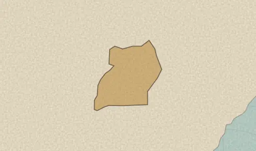Map of the area covered by the Uganda districts quiz