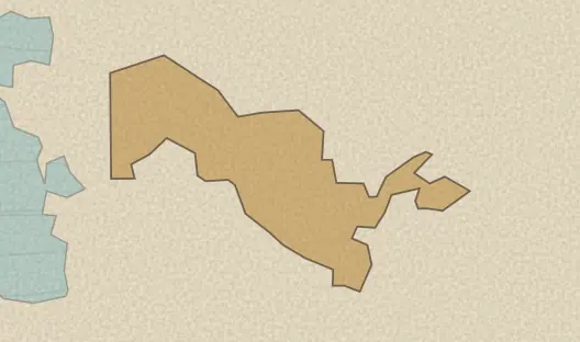 Map of the area covered by the Uzbekistan regions quiz