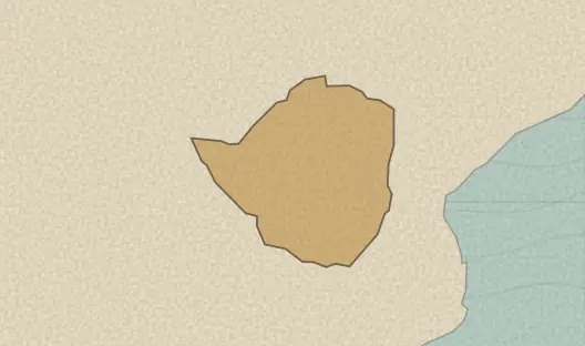 Map of the area covered by the Zimbabwe provinces quiz